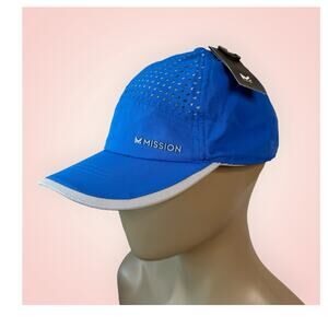 MISSION Performance Baseball Golf Cap Hat Blue Unisex Onesize Wet To Cool New